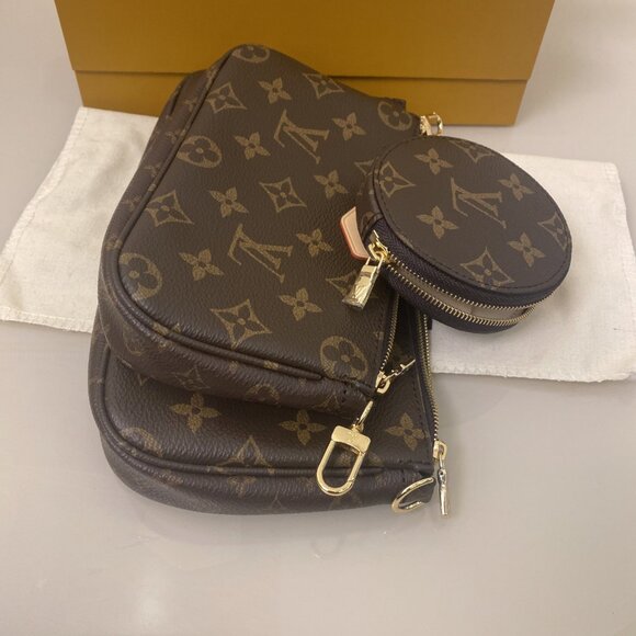 Louis Vuitton Brown Monogram Crossbody Bag Set - Picture 6 of 11